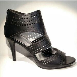 RAMPAGE Women’s Black Laser Cut Strappy High Heel Sandals Size 9M